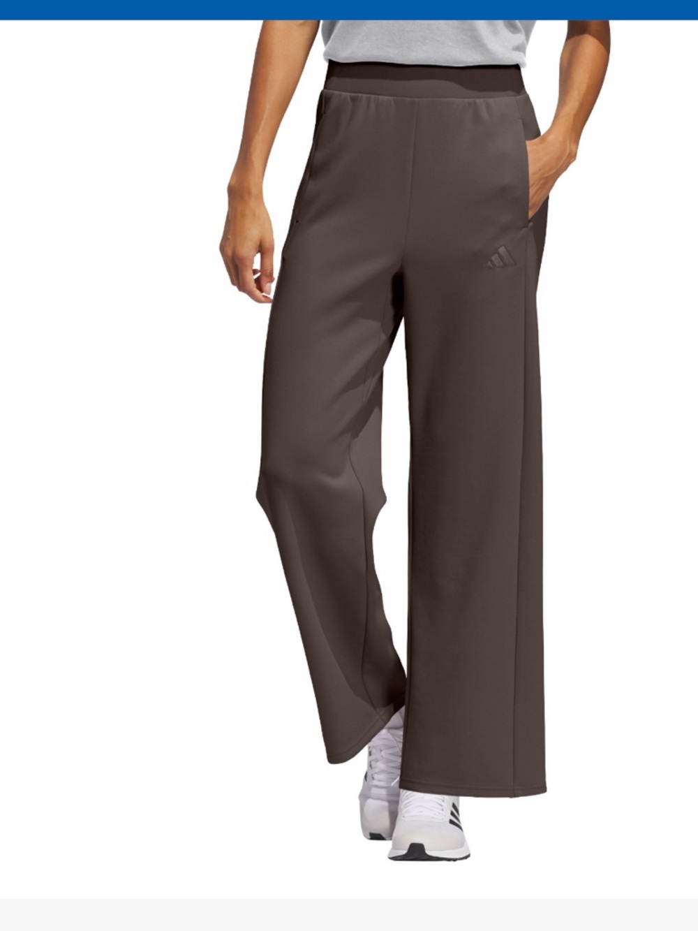 adidas Women's Wide Leg Pants in Dark Brown